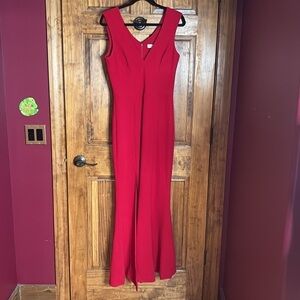 Dress the Population Sz M Sandra Deep Red Burgundy long flowy Maxi Gown Dress